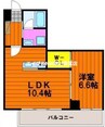 ボナール古京 1LDKの間取り