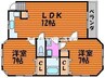 ルグラン関　Ｂ棟 2LDKの間取り