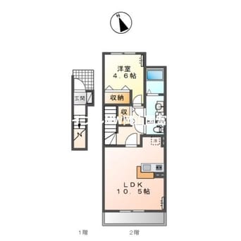 間取図 赤穂線（岡山県内）/西大寺駅 徒歩32分 2階 築9年