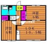ジートルンク幡多 2LDKの間取り