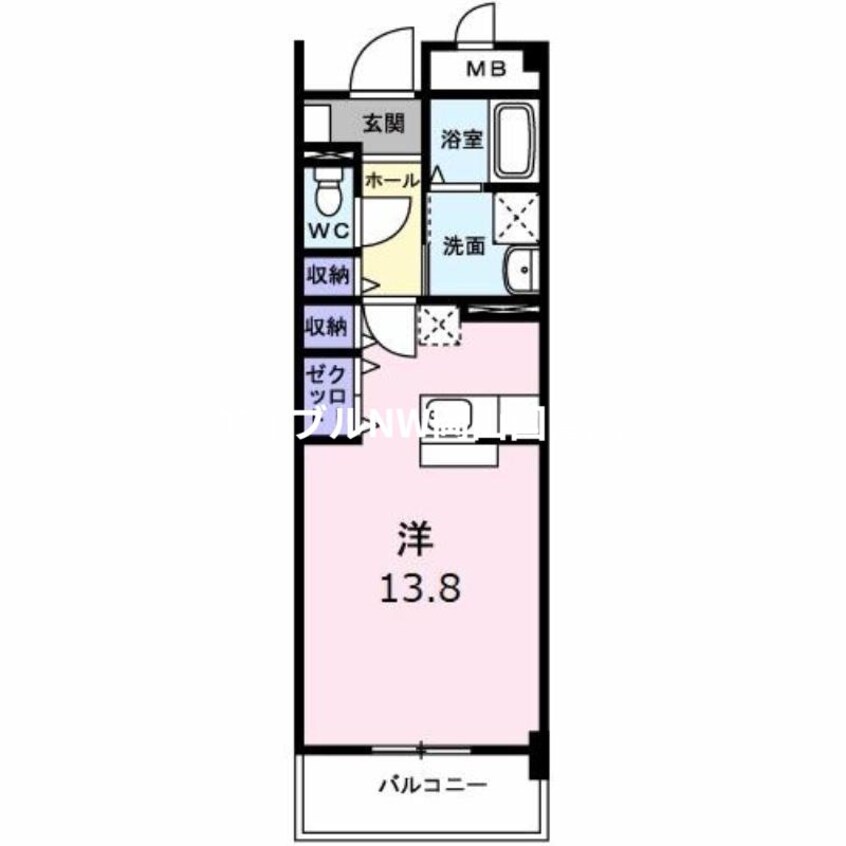 間取図 山陽本線（中国）/上道駅 徒歩2分 4階 築18年