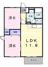 赤穂線（岡山県内）/長船駅 徒歩8分 1階 築28年 2LDKの間取り