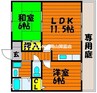 ハーモニー平島 2LDKの間取り