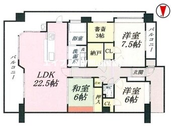 間取図 フローレンス柳川筋グランドアーク