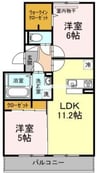 カーサ・ソレイユⅡ 2LDKの間取り