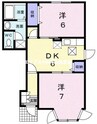 山陽本線（中国）/岡山駅 バス:26分:停歩12分 1階 築27年 2DKの間取り