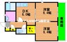 シャーメゾン山崎 2DKの間取り