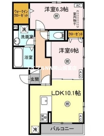 間取図 山陽本線（中国）/東岡山駅 徒歩12分 3階 建築中