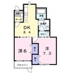 赤穂線（岡山県内）/寒河駅 徒歩10分 1階 築28年 2DKの間取り