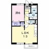 ニューエルディム貴船２ 1LDKの間取り