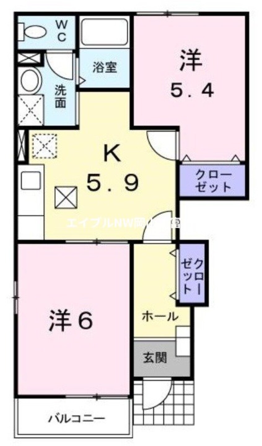 間取図 赤穂線（岡山県内）/西大寺駅 徒歩11分 1階 築20年