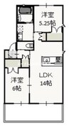 パナシアＢ 2LDKの間取り
