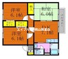 山陽本線（中国）/岡山駅 バス:16分:停歩2分 2階 築28年 3DKの間取り