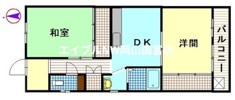 間取図 赤穂線（岡山県内）/西川原駅 徒歩5分 1階 築42年