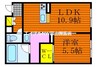 フィオーレ 1LDKの間取り