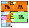 山陽本線（中国）/高島駅 徒歩17分 2階 築38年 2DKの間取り