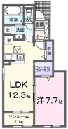 ハーレー　岡山Ⅲ 1LDKの間取り