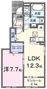 ハーレー　岡山Ⅲ 1LDKの間取り