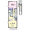 山陽本線（中国）/東岡山駅 徒歩20分 2階 築20年 1LDKの間取り
