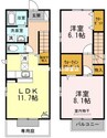 山陽本線（中国）/高島駅 徒歩19分 1階 築10年 2LDKの間取り