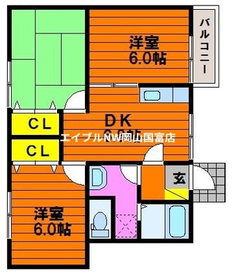 間取図 赤穂線（岡山県内）/邑久駅 徒歩20分 1階 築22年