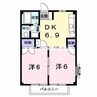 山陽本線（中国）/上道駅 徒歩44分 2階 築30年 2DKの間取り