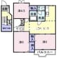山陽本線（中国）/吉永駅 徒歩8分 2階 築22年 3LDKの間取り
