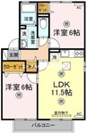 リムーブルヴェルジェⅡ　Ｂ棟 2LDKの間取り