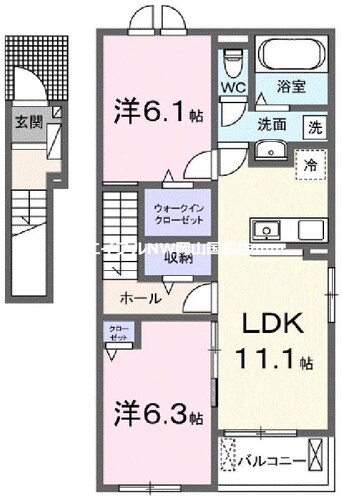 間取図 ハーレー　岡山Ⅲ