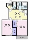 山陽本線（中国）/吉永駅 徒歩8分 1階 築23年 2DKの間取り