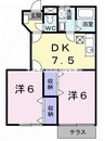 山陽本線（中国）/吉永駅 徒歩8分 1階 築23年 2DKの間取り