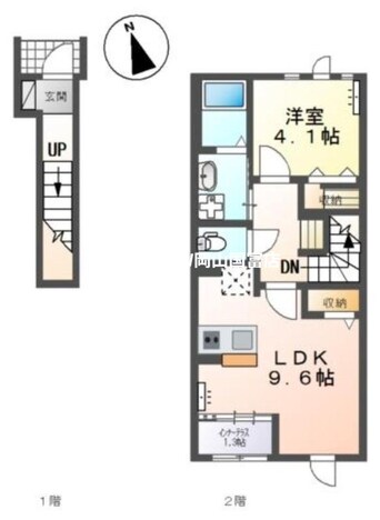 間取図 山陽本線（中国）/上道駅 徒歩24分 2階 築3年