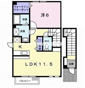 間取図 山陽本線（中国）/西川原駅 徒歩22分 2階 築22年
