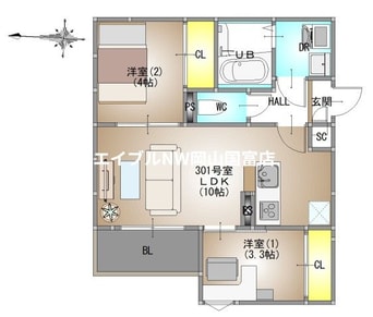 間取図 山陽本線（中国）/東岡山駅 徒歩16分 3階 建築中