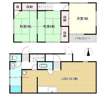 間取図 岡山市電東山本線<岡山電気軌道>/東山・おかでんミュージアム駅 徒歩34分 2階 築44年