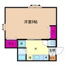 カレッジハウス 1Kの間取り