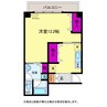 シャンブル立町 1Kの間取り