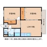 グラシア聖和 2LDKの間取り