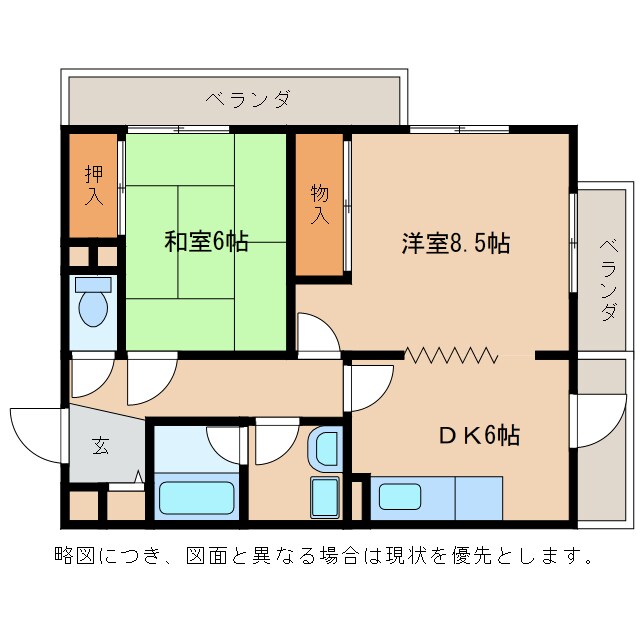 間取り図 日光ハイツ八日市壱番館