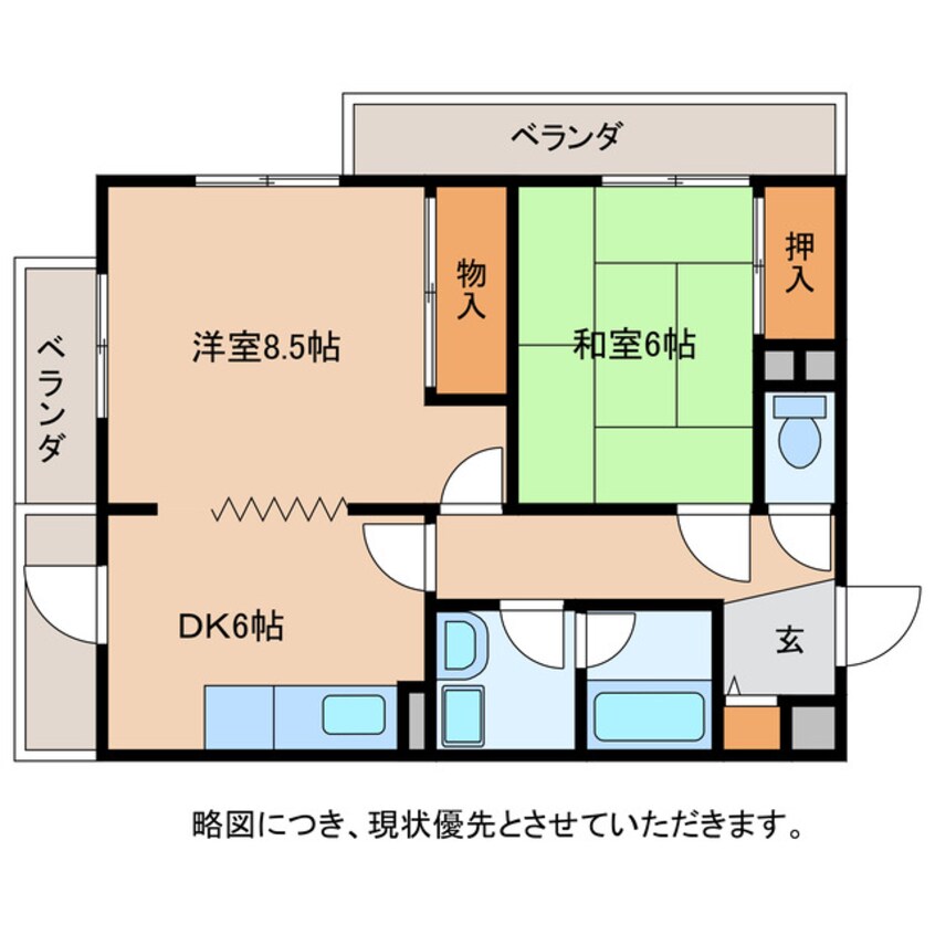 間取図 日光ハイツ八日市壱番館