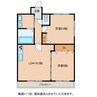 ラ・ルミエール 2DKの間取り