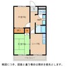 セゾンフルール 2DKの間取り