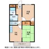 エクセル南天保 2DKの間取り
