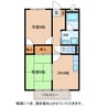 メゾングランピア 2DKの間取り