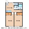 コーポ中小路 2DKの間取り