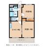 Chez-soi TATSUMI Ⅲ番館 2DKの間取り