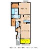 プラシード緑町ⅢB 1LDKの間取り
