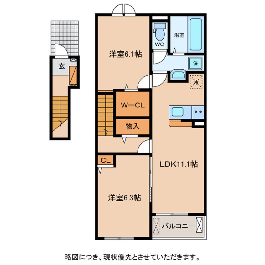 間取図 クレメント近江八幡　A