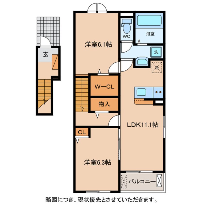 間取図 クレメント近江八幡　D