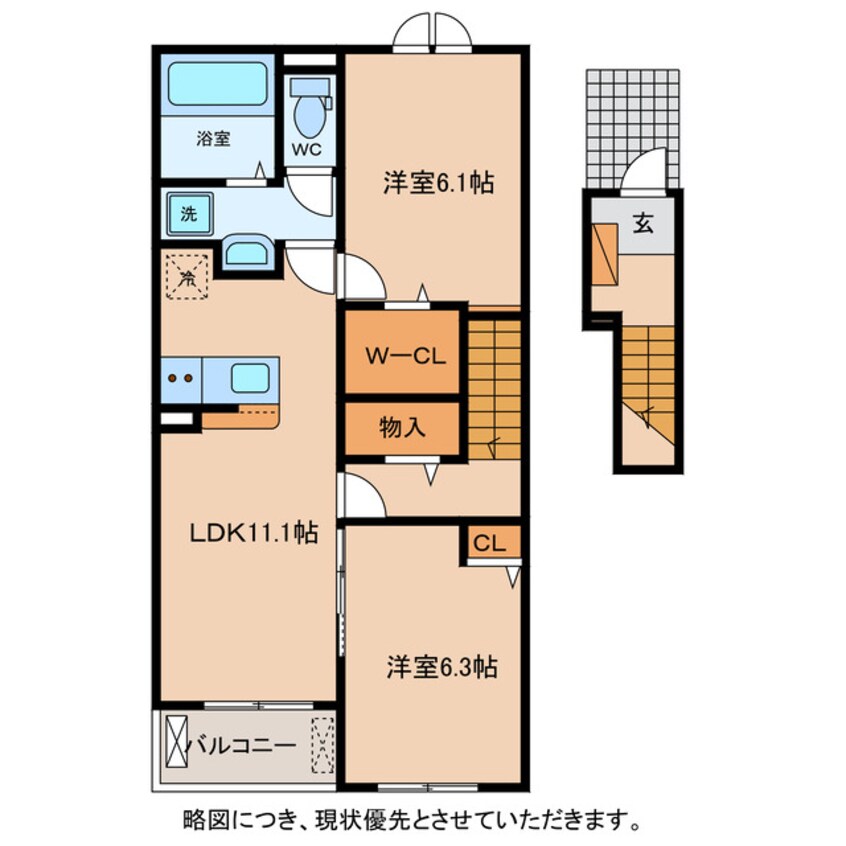 間取図 クレメント近江八幡　D